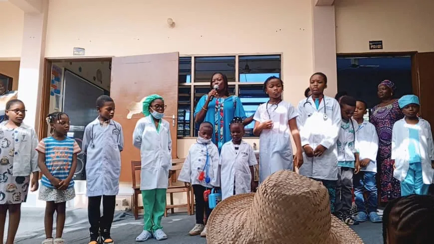Pupils dressed as doctors and other professionals on Cultural Day